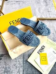 fendi denim slippers